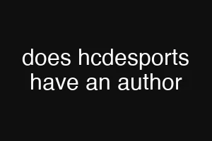 does hcdesports have an author